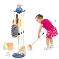 Kids Cleaning Set Household Toys, Pretend Play House Cleaning Kit, Child Size Little Housekeeping Supplies, Play Kitchen Housework Tools, Ideal Christmas Birthday Gift For Toddlers Girls Boys Children