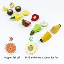 PairPear Wooden Play Food Cutting Fruit Set - Wooden Toys For Toddlers Toy Food Play Kitchen Accessories -Folkmanis Toys Shop 41Z3VbJFHFL