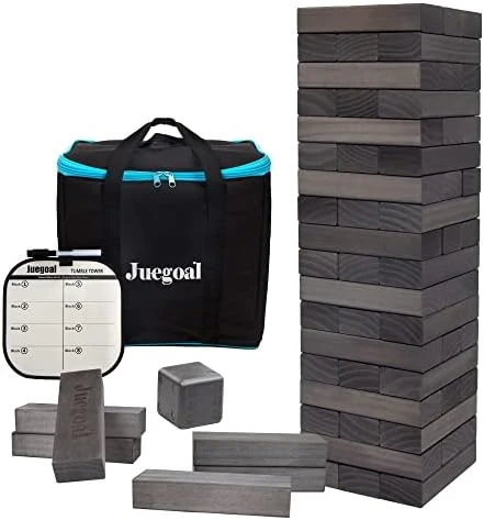 Juegoal 54 Piece Giant Tumble Tower, Wooden Block Game With Gameboard, Canvas Bag For Outdoor Yard Playing,6.9 X 6.9 X 24 Inches 11 Juegoal 54 Piece Giant Tumble Tower, Wooden Block Game With Gameboard, Canvas Bag For Outdoor Yard Playing,6.9 X 6.9 X 24 Inches - Image 9