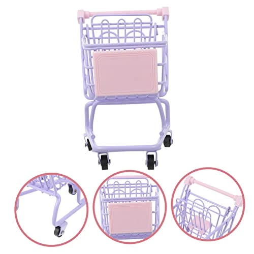 TOYANDONA 2pcs Mini Shopping Cart Mini Food For Girls Mini Dollhouse Supermarket Miniature Arcade Games Machines For Home Miniature Cart Iron, Alloy Lavender Good Looking 5 TOYANDONA 2pcs Mini Shopping Cart Mini Food For Girls Mini Dollhouse Supermarket Miniature Arcade Games Machines For Home Miniature Cart Iron, Alloy Lavender Good Looking - Image 3