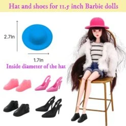 22 Pcs Mini Fashion Doll Accessories Toys, Including Fashion Mini Bag, Mini Perfume, Lipstick Sunglasses, High Heels And Fashion Hat For 11.5 Inch Dolls -Folkmanis Toys Shop 41ZCVbMqPEL