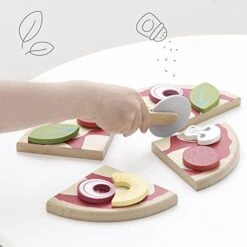 Le Toy Van - Childrens Wood Pretend Play Food | Wooden Honeybake Pizza Pretend Food Toy Playset | Toy Kitchen Accessories Play Food Role Play Toy (TV279) -Folkmanis Toys Shop 41ZorYFr70L