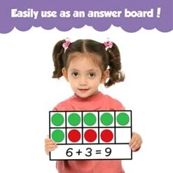 Torlam Magnetic Ten-Frame Set - Math Manipulative For Elementary - 5 Ten Frames & 55 Magnetic Math Counters For Kids, Math Games For Kindergarten (Upgraded Version For Hand-held & 2 Black Pens) -Folkmanis Toys Shop 41aAiOpgKkL