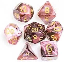 Sharp Edge Dice Set For DND For Dungeons And Dragons Ttrpg Games, Multi-Sided RPG Polyhedral Resin Roleplaying Games (Black Yellow Marble) -Folkmanis Toys Shop 41aH NzfQgL. AC