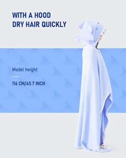 ZIONOR Bamboo Hooded Towel For Kids - 35'' X 50'' Extra Large Bath Towels For Kids 3-10 Yrs, Premium Soft Towels For Boys Girls, Ultra Absorbent And Hypoallergenic (Purple, Shark) 14 ZIONOR Bamboo Hooded Towel For Kids - 35'' X 50'' Extra Large Bath Towels For Kids 3-10 Yrs, Premium Soft Towels For Boys Girls, Ultra Absorbent And Hypoallergenic (Purple, Shark) -Folkmanis Toys Shop 41aHzkksk2L