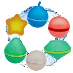 GENERIC Magnetic Reusable Water Balloons For Kids, Water Balloons Quick Fill, Magnetic Self Sealing Silicone Water Balls, Outdoor Backyard Summer Water Toys, Pool Toys For Adults And Family. [6 Pcs Set].