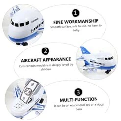 Totority 1pc Airplane Piggy Bank Plastic Piggy Bank Air Planes For Kids Toy For Kids Piggy Box Puzzle Toy Plastic Coin Box Money Box Toy Piggy Bank Playthings Saving Pot Toy Bracket Box -Folkmanis Toys Shop 41ayqDrSZ4L