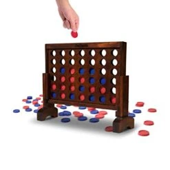 GoSports 1 Foot Width Premium 4 In A Row Game, Choose Between Classic White Or Dark Stain – With Connect Coins, Portable Case And Rules -Folkmanis Toys Shop 41bL2rsrJBL