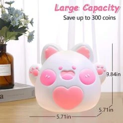 Piggy Bank, Briuhap Cute Cat Piggy Bank For Girls Boys, Unbreakable Plastic Money Coin Bank With DIY Letter Stickers, Great Gifts For Birthday, Christmas, Baby Shower (White) 12 Piggy Bank, Briuhap Cute Cat Piggy Bank For Girls Boys, Unbreakable Plastic Money Coin Bank With DIY Letter Stickers, Great Gifts For Birthday, Christmas, Baby Shower (White) -Folkmanis Toys Shop 41bMP9KRvaL