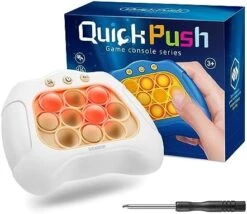 SIENBOR Quick Push Game Console,4 Modes Games, A Toy Game Machine That Exercises Reaction Ability And Improves Concentration | Gift Idea For Kids & Teens Boys & Girls Ages 3-12 Years Old & Up (White) -Folkmanis Toys Shop 41bO0dt4tuL. AC
