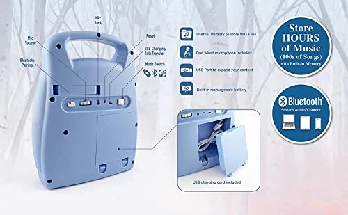 EKids Frozen 2 Bluetooth Portable MP3 Karaoke Machine Player With Light Show Store Hours Of Music With Built In Memory Sing Along Using The Real Working Microphone USB Port To Expand Your Content 6 EKids Frozen 2 Bluetooth Portable MP3 Karaoke Machine Player With Light Show Store Hours Of Music With Built In Memory Sing Along Using The Real Working Microphone USB Port To Expand Your Content - Image 4