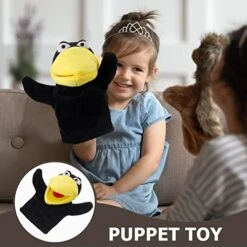 LOGOFUN Crow Hand Puppet Plush Bird Glove Puppet Cartoon Animal Pretend Play Storytelling Party Interactive Toys For Kids -Folkmanis Toys Shop 41bW9xEVtaL