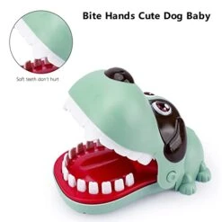 Plastic Finger Bites Toy Dinosaur Dog Hippo Shaped Biting Finger Game, Adults Kids Funny Finger Games Desktop Interactive Trick Toy For Home Party (Green) -Folkmanis Toys Shop 41cRK17fsGL