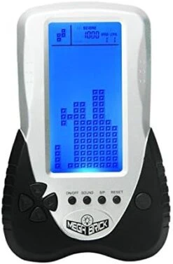 HLF New Brick Game Console Large Screen Blue Backlight Brightness Can Be Adjusted Build In 23 Game Compatible With Lithium Battery And AAA Batteries Can Plug In Headphone (Blue) -Folkmanis Toys Shop 41cWwas4d6L. AC