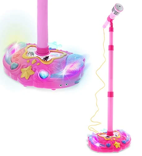 Mozlly Super Star Playset Karaoke For Kids - Pink Microphone With Adjustable Mic Stand, Buit-in Jack & Speaker For MP3 Player, Play And Sing Along With Music & Lights, Karaoke Entertainment For Kids 3 Mozlly Super Star Playset Karaoke For Kids - Pink Microphone With Adjustable Mic Stand, Buit-in Jack & Speaker For MP3 Player, Play And Sing Along With Music & Lights, Karaoke Entertainment For Kids