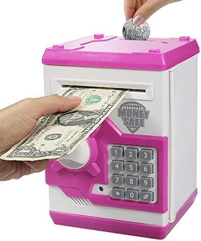 Samate Cartoon Electronic ATM Password Piggy Banks New Great Gift Toy For Children Kids Can Auto Scroll Paper Money For Children Fun Toy (Red) 10 Samate Cartoon Electronic ATM Password Piggy Banks New Great Gift Toy For Children Kids Can Auto Scroll Paper Money For Children Fun Toy (Red) - Image 8