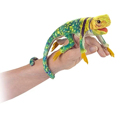 Folkmanis Mini Collared Lizard Finger Puppet, Green, Brown, Yellow, Black 3 Folkmanis Mini Collared Lizard Finger Puppet, Green, Brown, Yellow, Black