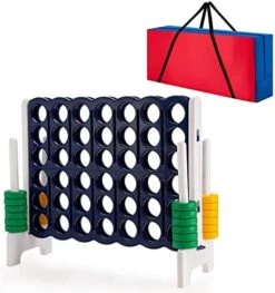 COSTWAY Jumbo 4-to-Score Giant Game Set With Storage Carrying Bag, 4 In A Row For Kids And Adults, Game Set With 42 Jumbo Rings & Quick-Release Slider, Perfect For Family Game 20 COSTWAY Jumbo 4-to-Score Giant Game Set With Storage Carrying Bag, 4 In A Row For Kids And Adults, Game Set With 42 Jumbo Rings & Quick-Release Slider, Perfect For Family Game -Folkmanis Toys Shop 41ct6RZcryL. AC