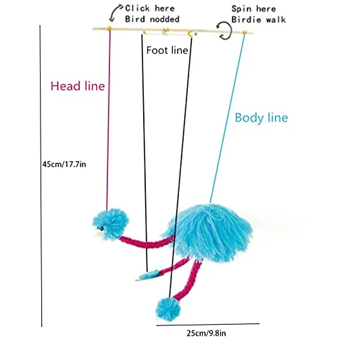 Ostrich Marionette Toy,Ostrich Puppets Hand Marionette Puppet Hand Made Ostrich Marionette Puppets String Doll Parent-Child Interactive Toys (Yellow) 8 Ostrich Marionette Toy,Ostrich Puppets Hand Marionette Puppet Hand Made Ostrich Marionette Puppets String Doll Parent-Child Interactive Toys (Yellow) - Image 6