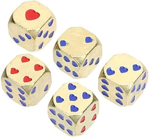 Zerodeko 5Pcs Metal Dice Set, D6 Dice Love Heart Dice Toys Colorful Dice Table Board Game Dice Role Game Props Math Learning Supplies Party Game Favors For Valentine, Bar, KTV (1) 9 Zerodeko 5Pcs Metal Dice Set, D6 Dice Love Heart Dice Toys Colorful Dice Table Board Game Dice Role Game Props Math Learning Supplies Party Game Favors For Valentine, Bar, KTV (1) - Image 7
