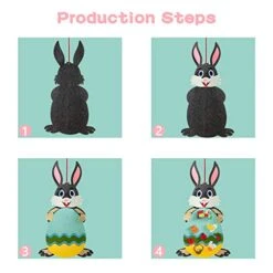 Fuovt 27Pcs Easter Bunny Felt Board, DIY Felt Crafts Hanging Ornaments Set For Kids, Felt Wall Activities For Toddlers, Wall Window Decor Bunny Backdrop Easter Games Party Supplies (Gray) -Folkmanis Toys Shop 41dFHyoKdDL