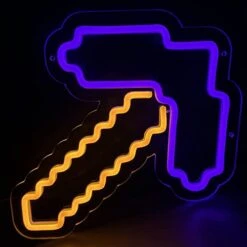 GENERIC Mine Neon Sign Pickaxe Light Adjustable Lighting For Wall Decor Led MCERS Neon Light For Boys Bedroom Kids Room Gamer Room Decor -Folkmanis Toys Shop 41di4WLae8L