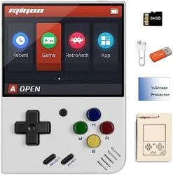 Miyoo Mini Plus Handheld Game Console 3.5 Inch Classic System Retro Video Games Consoles Portable Rechargeable Hand Held 64G With Case (Black) -Folkmanis Toys Shop 41dmy12eOYL. AC