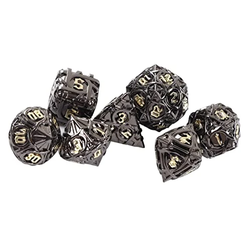VBESTLIFE Polyhedral Dices Set, 7pcs Hollow Brass Dice Set Coating Clear Number Polyhedral Rolling Dice Toy Polyhedral Dice For Game Collectible Card Games 7 VBESTLIFE Polyhedral Dices Set, 7pcs Hollow Brass Dice Set Coating Clear Number Polyhedral Rolling Dice Toy Polyhedral Dice For Game Collectible Card Games - Image 5