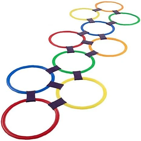 Lipfer Hopscotch Ring Game Toys 10 Multi-Colored Plastic Rings And 9 Connectors For Indoor Or Outdoor Use-Fun Play Set For Girls And Boys 7 Lipfer Hopscotch Ring Game Toys 10 Multi-Colored Plastic Rings And 9 Connectors For Indoor Or Outdoor Use-Fun Play Set For Girls And Boys - Image 5
