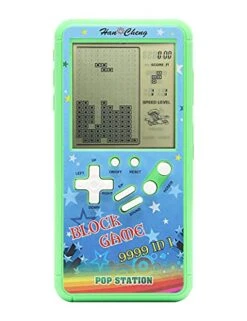 Retro Block Game Console Brick Game Console With Color Shell And Large Screen Powered By 2 AA Batteries Build 23 Games And With A Small Body (Green)