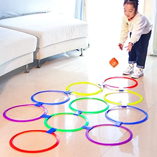Children's Soft Hopscotch Circle, Sensory Training Fitness Ring, 20 Circles And 20 Buttons, Can Be Assembled At Will (Color : 20pcs, Size : 48cm) 4 Children's Soft Hopscotch Circle, Sensory Training Fitness Ring, 20 Circles And 20 Buttons, Can Be Assembled At Will (Color : 20pcs, Size : 48cm) - Image 2
