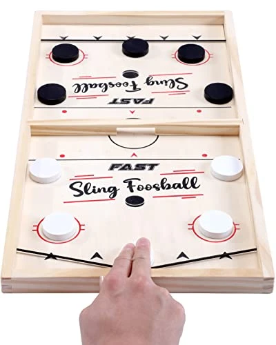 Toydaze Sling Foosball Fast Sling Puck Game With Extra 10 Pucks & 2 Slingshots For Spare Use, Portable Slingpuck Board Game For Child, Foosball Slingshot Game Board, Available In Large & Small Sizes 3 Toydaze Sling Foosball Fast Sling Puck Game With Extra 10 Pucks & 2 Slingshots For Spare Use, Portable Slingpuck Board Game For Child, Foosball Slingshot Game Board, Available In Large & Small Sizes