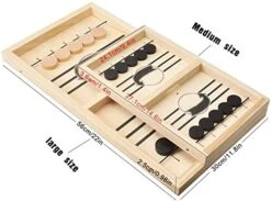 Moopok Fast Sling Puck Game,Wooden Hockey Game Sling Puck.Desktop Battle Wooden Sling Hockey Table Game,Adults And Kids Family Games -Folkmanis Toys Shop 41eGnNb4L1L