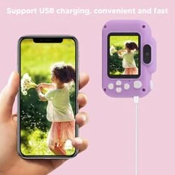 Selfie Camera Toy, Portable High Definition Kids Video Camera With 32G Card For Outdoor (Purple) -Folkmanis Toys Shop 41eMea3rJnL