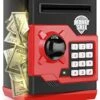 PLAYSHEEK Piggy Bank For Girls Boys Large Electronic Money Coin Banks With Password Protection, Automatic Paper Money Scroll Saving Box, Great Gift For Kids (Black-Red) -Folkmanis Toys Shop 41ec84xteQL