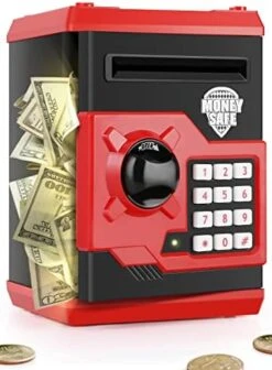 PLAYSHEEK Piggy Bank For Girls Boys Large Electronic Money Coin Banks With Password Protection, Automatic Paper Money Scroll Saving Box, Great Gift For Kids (Black-Red) 20 PLAYSHEEK Piggy Bank For Girls Boys Large Electronic Money Coin Banks With Password Protection, Automatic Paper Money Scroll Saving Box, Great Gift For Kids (Black-Red) -Folkmanis Toys Shop 41ec84xteQL. AC