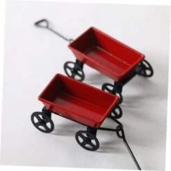 3pcs Small Trailer Simulation Cart Toy Outdoor Playset Mini Shopping Cart Miniture Decoration Mini Accessories Outdoor Metal Decor Small Landscape Decor Trolley DIY Supply Carriage -Folkmanis Toys Shop 41erIhvVzOL