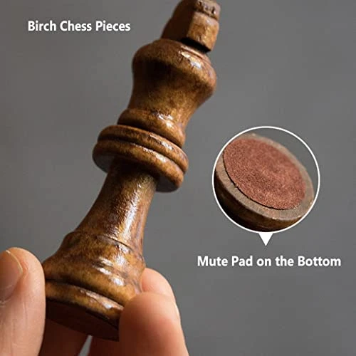 Crafted Chesspiece Wooden Chess Set Handmade Chess Board With Removable Storage Box Travel Portable Chess Game Sets For Kids And Adults Chess Set In Toys ( Size : Large ) 5 Crafted Chesspiece Wooden Chess Set Handmade Chess Board With Removable Storage Box Travel Portable Chess Game Sets For Kids And Adults Chess Set In Toys ( Size : Large ) - Image 3