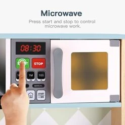 OOOK Wooden Play Kitchen Toddler 1-3,Kids Kitchen Playset With Real Light & Sound, Removable Sink, Microwave, Range Hood, Stove, Oven, Toddler Kitchen Sets For Kids Gift Age 3+… -Folkmanis Toys Shop 41fzs2ay3DL