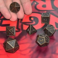 Dungeons And Dragons Dice Set,RULE DICE Metal DND Dice Set With Gifts Box For Role Playing Game,7PCS Polyhedral D&D Dice Kit(Bronze Plated) 12 Dungeons And Dragons Dice Set,RULE DICE Metal DND Dice Set With Gifts Box For Role Playing Game,7PCS Polyhedral D&D Dice Kit(Bronze Plated) -Folkmanis Toys Shop 41g1N6Gl0mL