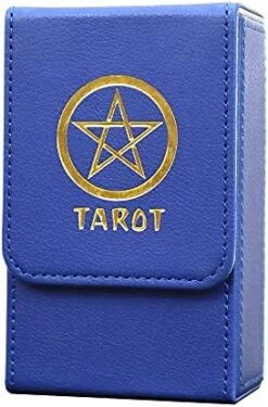 Black Lotus 80 Cards Capacity Tarot Storage Box PU Leather Oracle Organizer Case Game Double Layer Collection Flip Cover Holder (Blue), (tarot Box) -Folkmanis Toys Shop 41g8XXop9DL. AC