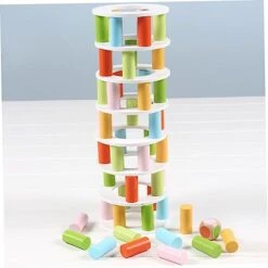 Ibasenice Wooden Building Blocks 1 Set Kids Building Blocks Party Balance Game Blocks Toy Kids Toy Parent-Child Desktop Household Tower Stacking Toys Balance To Stack Tower Of Pizza -Folkmanis Toys Shop 41gM0kIJZxL