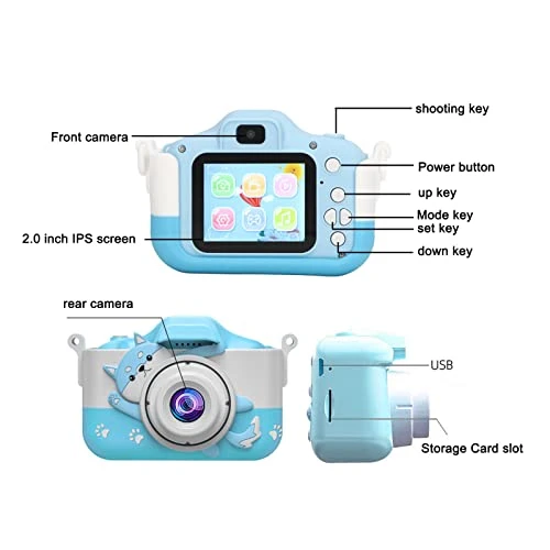 Kids Camera,Upgrade HD Digital Camera For Toddlers, Children Selfie Video Camcorder,Kids Camera HD Video Dual Camera Built In Games Multi Mode Filter Blue Cute Cartoon Mini Digital Camera 6 Kids Camera,Upgrade HD Digital Camera For Toddlers, Children Selfie Video Camcorder,Kids Camera HD Video Dual Camera Built In Games Multi Mode Filter Blue Cute Cartoon Mini Digital Camera - Image 4