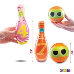 Play22 Kids Bowling Set With Carrying Bag - Colorful 12 Piece Toy Bowling Set - Sturdy Soft Foam Set - Includes 10 Pins And 2 Balls – Childrens Bowling Set & Toddler Bowling Set - Original -Folkmanis Toys Shop 41gw1I9ZIfL