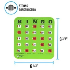 Regal Bingo - Shutter Slide Bingo Cards Only - 6.5” X 6.75” - 4-Ply Green Cardstock - Easy To Read - Red Sliding Windows - Perfect For Large Groups, Bulk Purchasing - Non Repeating Set -Folkmanis Toys Shop 41h6vUDUWkL