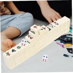Toyvian 1 Set Set Gift Set Mini Toy Travel Set Traditional Chinese Mahjong Travel Mahjong Set Portable Mahjong Game Melamine Mahjong Sets Chinese Mahjong Game Interesting Mahjong Kit Props -Folkmanis Toys Shop 41hB3VcmcUL
