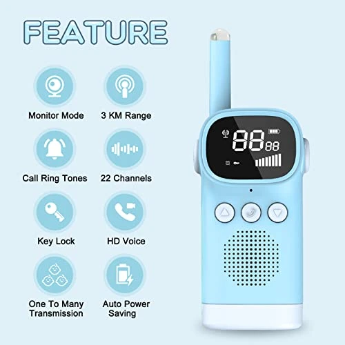 Selieve Walkie Talkies For Kidse, 2 Pack Kids Walkie Talkie With Wearable Lanyard For Outdoor Camping Games Indoor Toys, Birthday Xmas Gifts For Age 3-8 Boys Girls 4 Selieve Walkie Talkies For Kidse, 2 Pack Kids Walkie Talkie With Wearable Lanyard For Outdoor Camping Games Indoor Toys, Birthday Xmas Gifts For Age 3-8 Boys Girls - Image 2