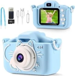 Kids Camera For Boys,2 Lens Selfie Kids Camera,HD Kids Digital Camera Toys For 4 5 6 7 8 9 Year Old Boy Christmas Birthday Gifts,MP3 Player,Camera For Kids 10-12,Toddler Camera With 32GB-Card Blue -Folkmanis Toys Shop 41hZOG9e7EL. AC
