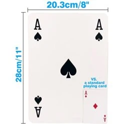 Yuanhe Jumbo Giant Playing Card Deck, 8X11 Inch Large Oversized Playing Cards, Super Big Game Theme Full Deck Cards For Kids,Adults,Casino Party Decorations -Folkmanis Toys Shop 41hi1syeb0L