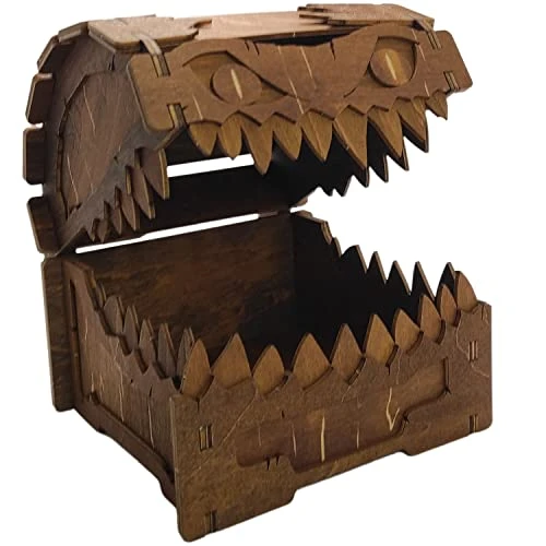 Mimic Chest For Dungeons And Dragons Tower With Tray Wood Laser Etched Cthulhu Portable And Collapsible Dice Roller Perfect For Board Game And Tabletop RPG 3 Mimic Chest For Dungeons And Dragons Tower With Tray Wood Laser Etched Cthulhu Portable And Collapsible Dice Roller Perfect For Board Game And Tabletop RPG